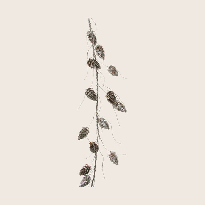 Glitter Small Cone Garland Silver