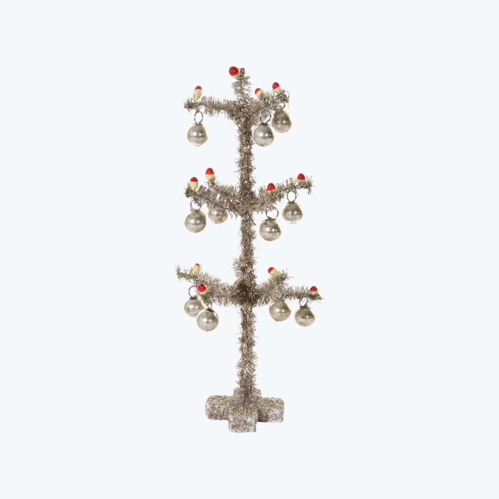 Silver Balls Tinsel Tree