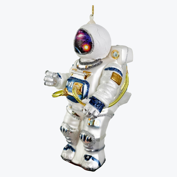 Silver White Glass Astronaut Ornament