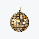 Aged Gold Mirror Ball Ornament