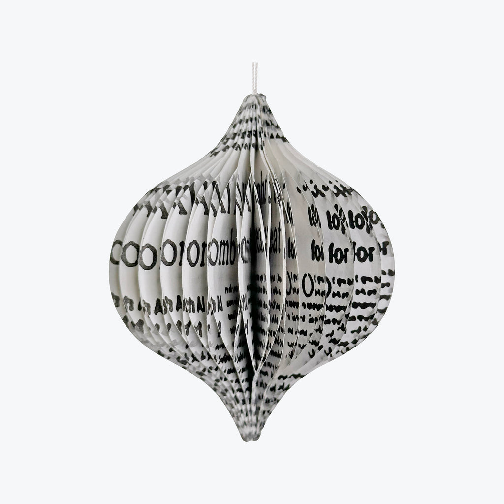 Newspaper Foldable Onion Ornament