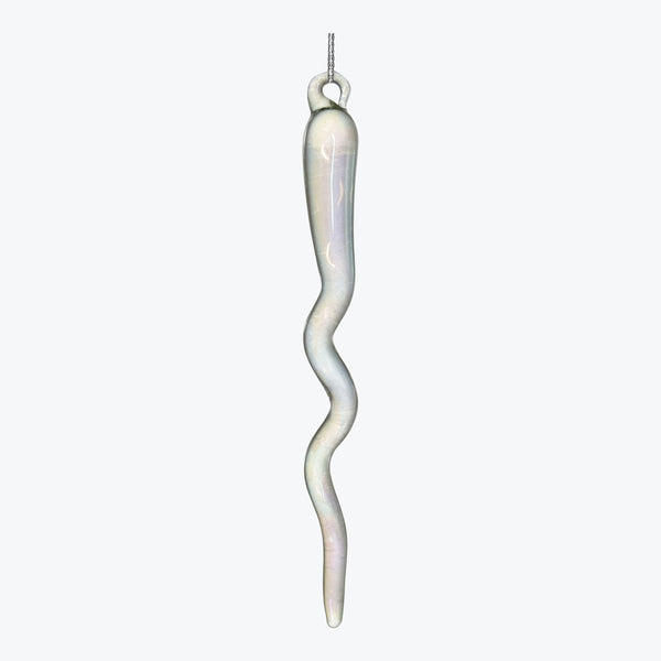 Iridescent Glass Icicle Ornament - 12cm