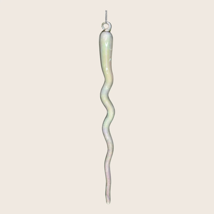 Iridescent Glass Icicle Ornament