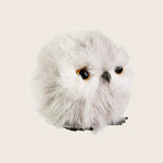 Round Grey White Furry Owl Ball Ornament