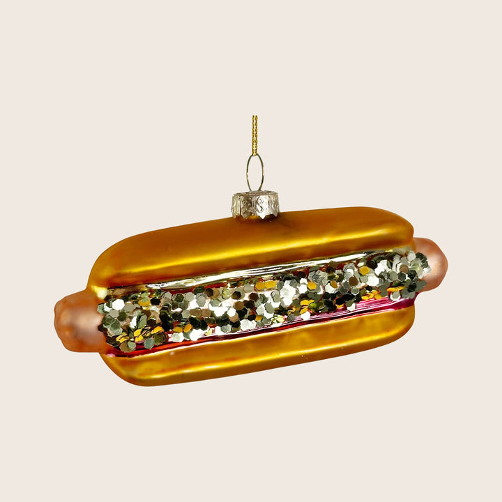 Glass Hotdog Ornament
