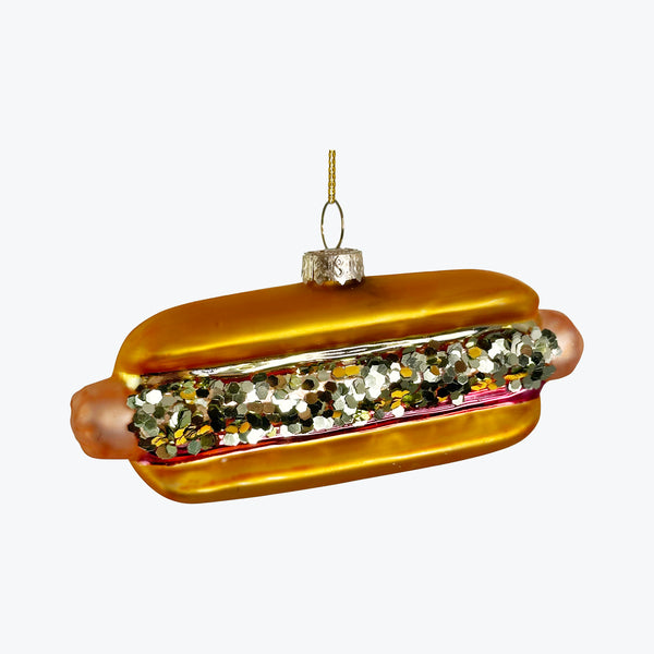 Glass Hotdog Ornament