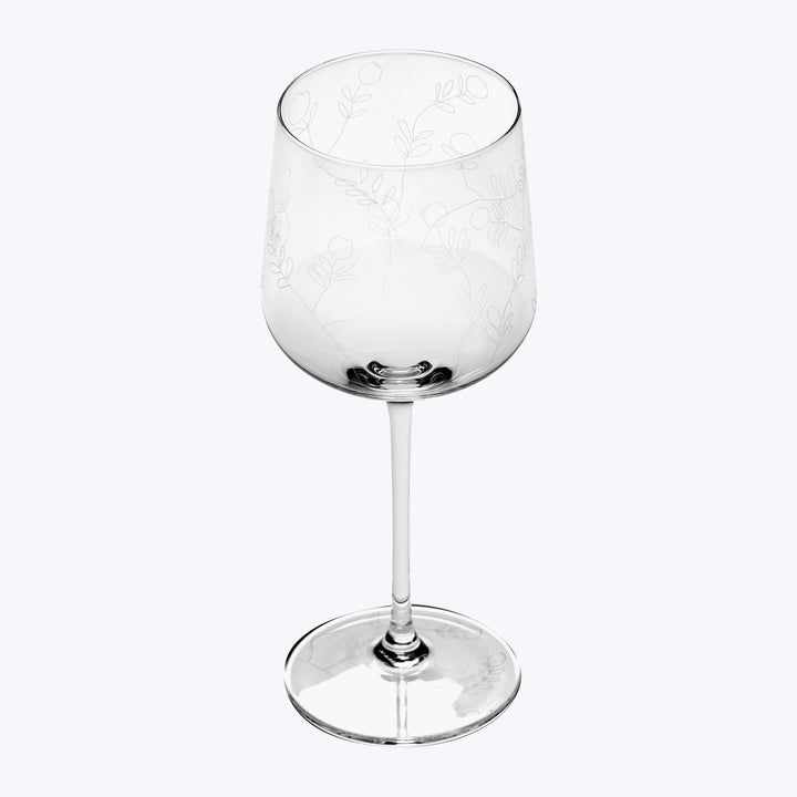 Midnight Flowers Wine Glass White Wine