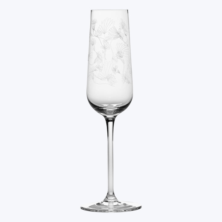 Midnight Flowers Champange Flute, Camelia Aubergine