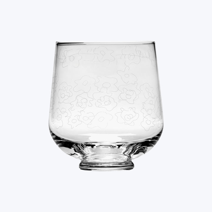 Midnight Flowers Glass, Dark Viola