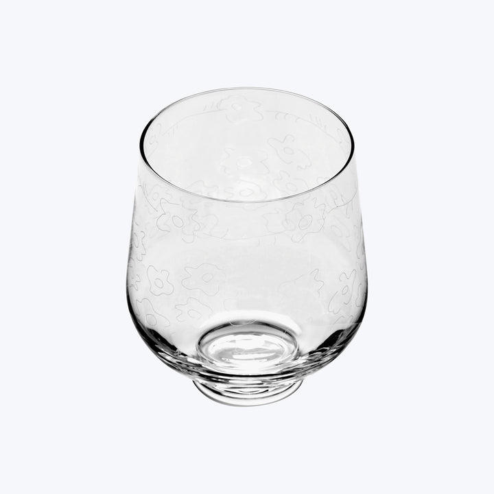 Midnight Flowers Glass, Dark Viola