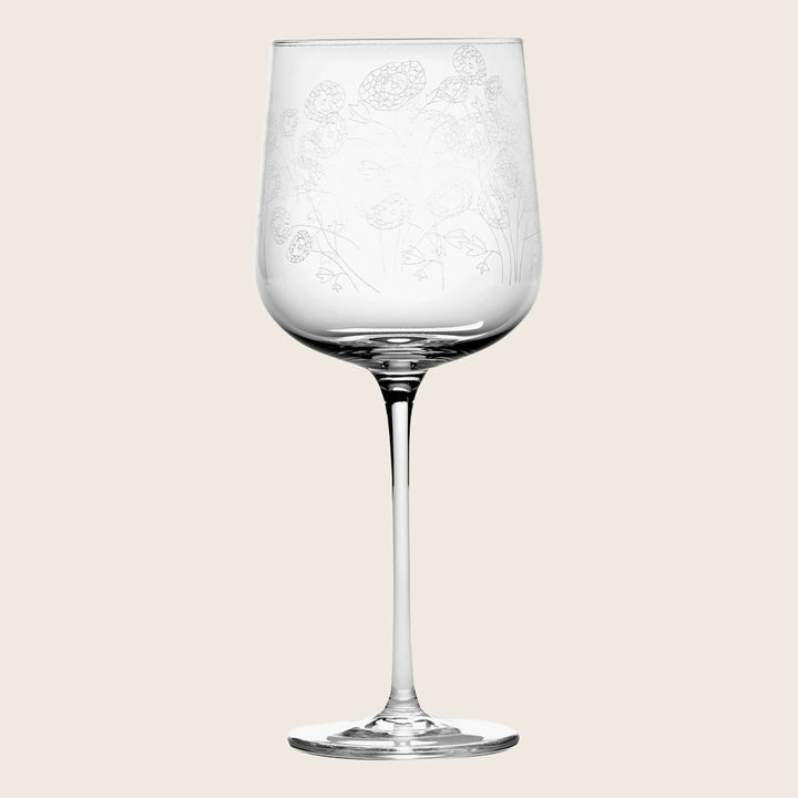 Midnight Flowers Wine Glass Red Wine