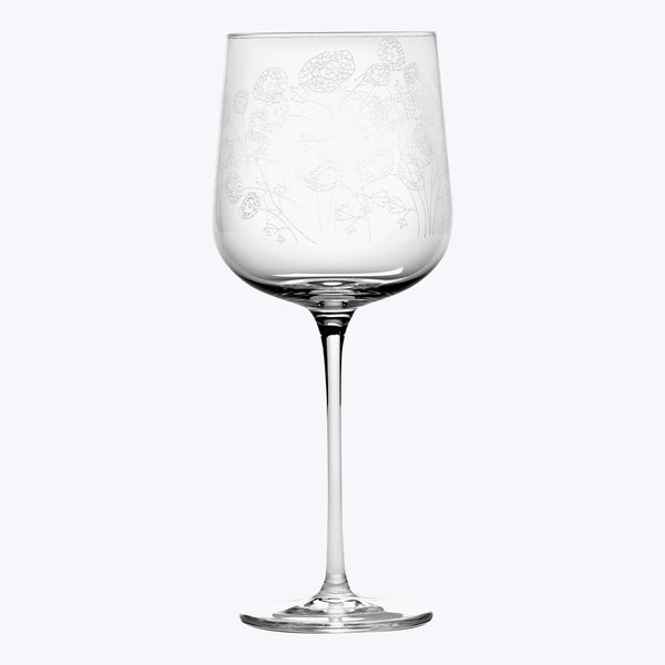 Midnight Flowers Wine Glass Red Wine