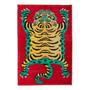 Red Contemporary Tiger Wool Rug - 5'8" x 8'2"