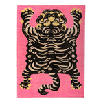 Pink Contemporary Tiger Wool Rug - 9'5" x 12'4"