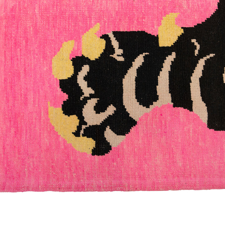 Pink Contemporary Tiger Wool Rug - 9'5" x 12'4"