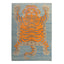 Blue Contemporary Tiger Wool Rug - 6'11" x 10'5"