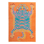 Orange Contemporary Tiger Wool Rug - 5'7" x 7'12"