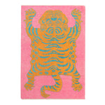 Pink Contemporary Tiger Wool Rug - 5'2" x 7'5"
