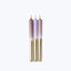 Dip Dye Bling-Bling Taper Candle Set, October Skies