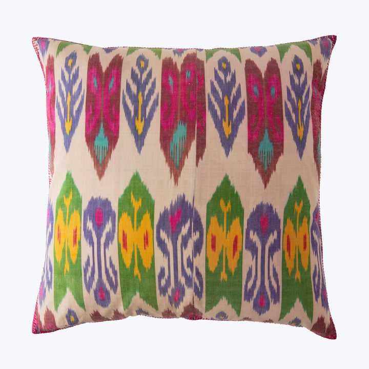 Ikat Garden Vintage Cotton Pillow