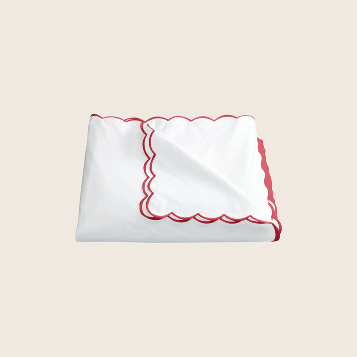 Dakota Percale Duvet Cover Red / Twin