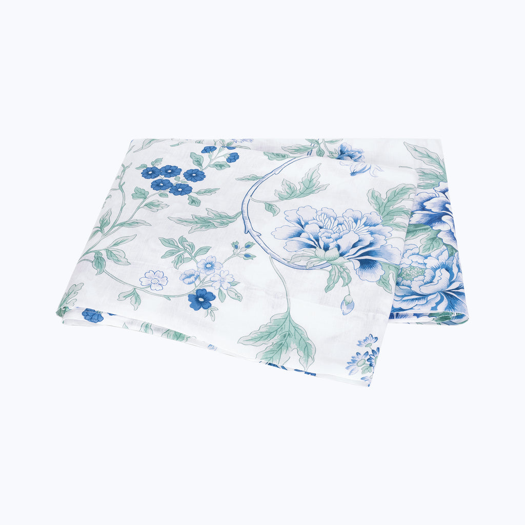 Simone Linen Flat Sheet Sea / Full/Queen