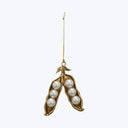 Metal + Faux Pearl Pea Pod Ornament