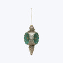 Mercury Glass Finial Ornament Blue