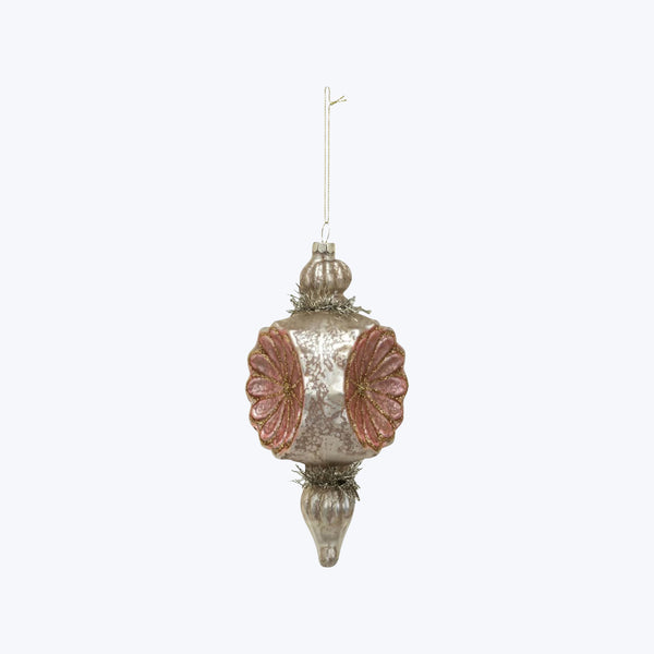 Mercury Glass Finial Ornament Pink