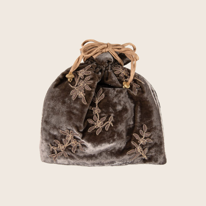 Silk Velvet String Pouch