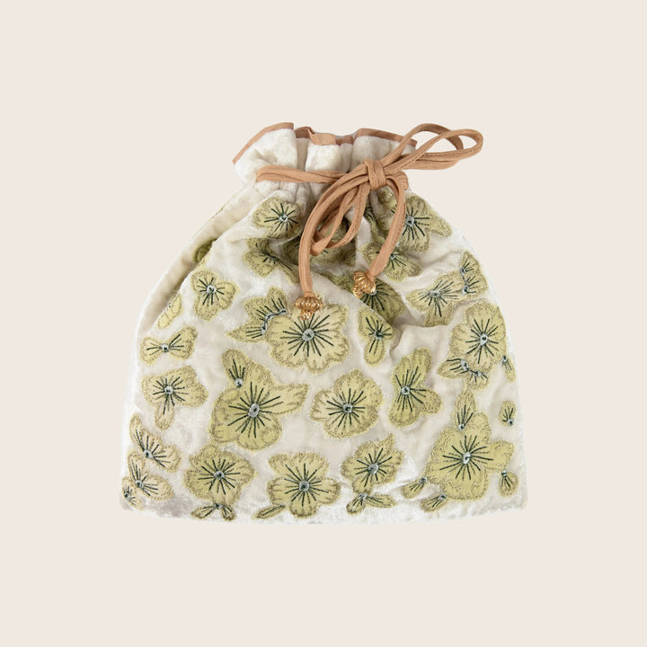 Silk Velvet String Pouch