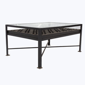 Vintage Concrete Mold Coffee Table | Glass Top - hover