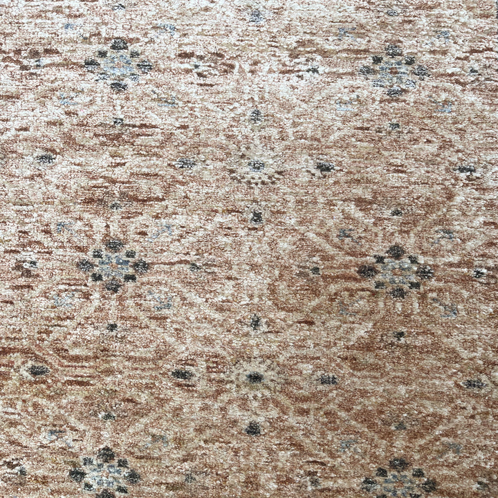 Dusty Rose Traditional Wool Silk Rug - 8' x 10'