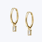 Mel Soldera Baguette Hoop Charm Earrings