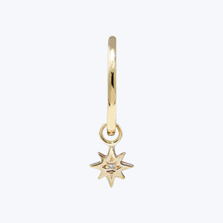 Mel Soldera Icon Star Hoop Charm Earrings