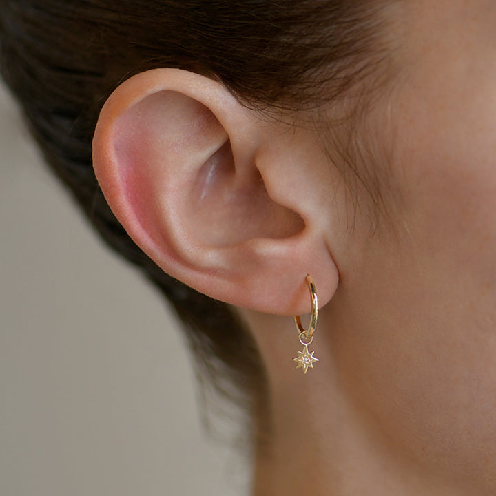 Mel Soldera Icon Star Hoop Charm Earrings