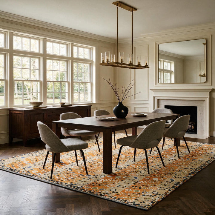 Multicolored Swedish-Inspired Wool Rug - 10'2" x 14'1"