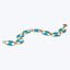 14K Yellow Gold Flat Link Turquoise Bracelet