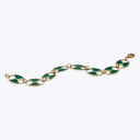 14K Yellow Gold Flat Link Malachite Bracelet