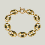 14K Yellow Gold Tiger's Eye Coffee Bean Bracelet