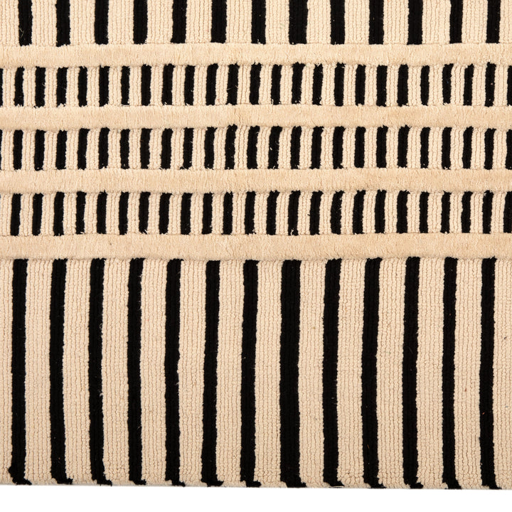 Black & White Handknotted Silk Rug - 8' x 10'