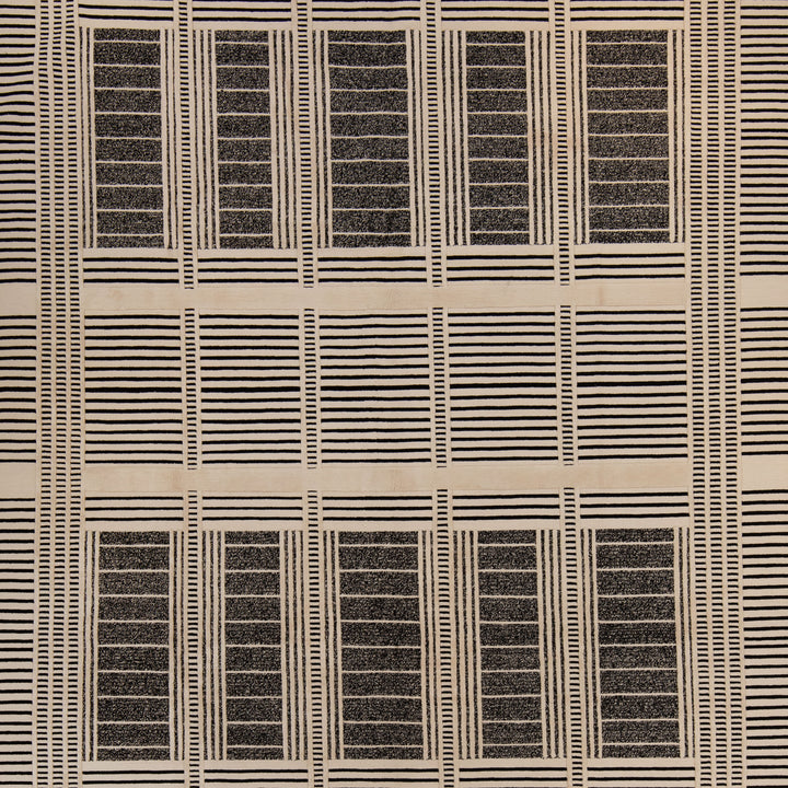 Black & White Contemporary Silk Rug - 8' x 10'