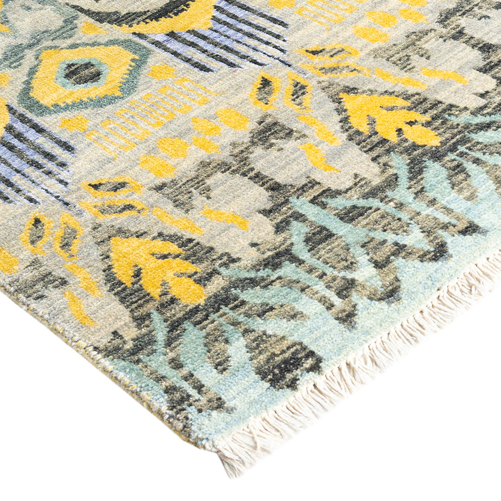 Grey Contemporary Wool Slik Blend Rug - 9' x 12'1"