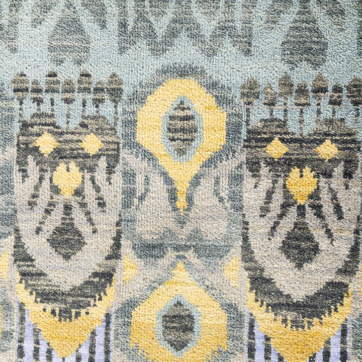 Grey Contemporary Wool Slik Blend Rug - 9' x 12'1"