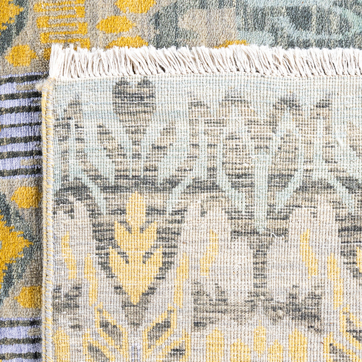 Grey Contemporary Wool Slik Blend Rug - 9' x 12'1"