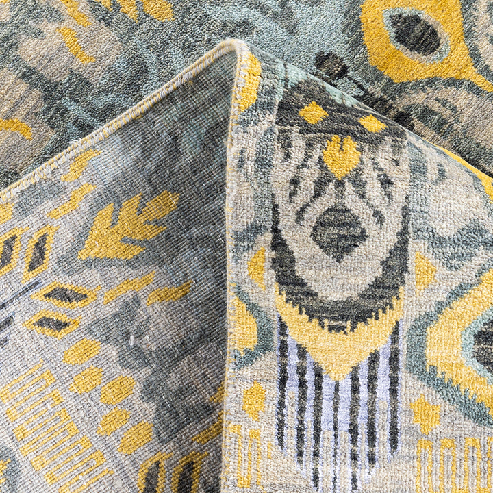 Grey Contemporary Wool Slik Blend Rug - 9' x 12'1"