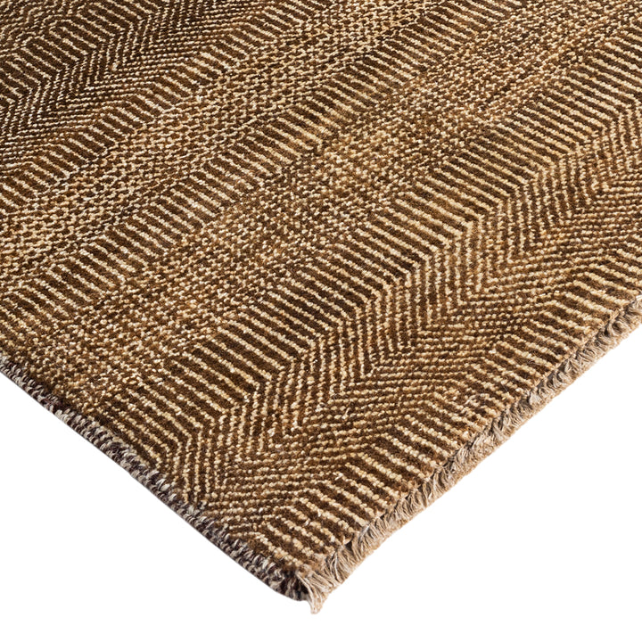 Brown Textured Wool Rug - 9'1" x 12'3"