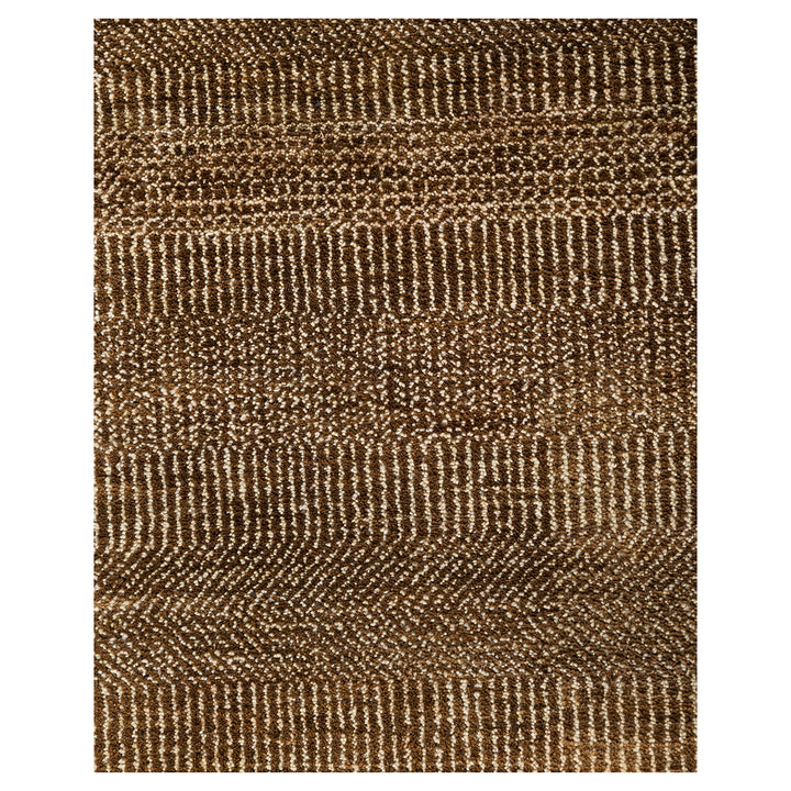 Brown Textured Wool Rug - 9'1" x 12'3"