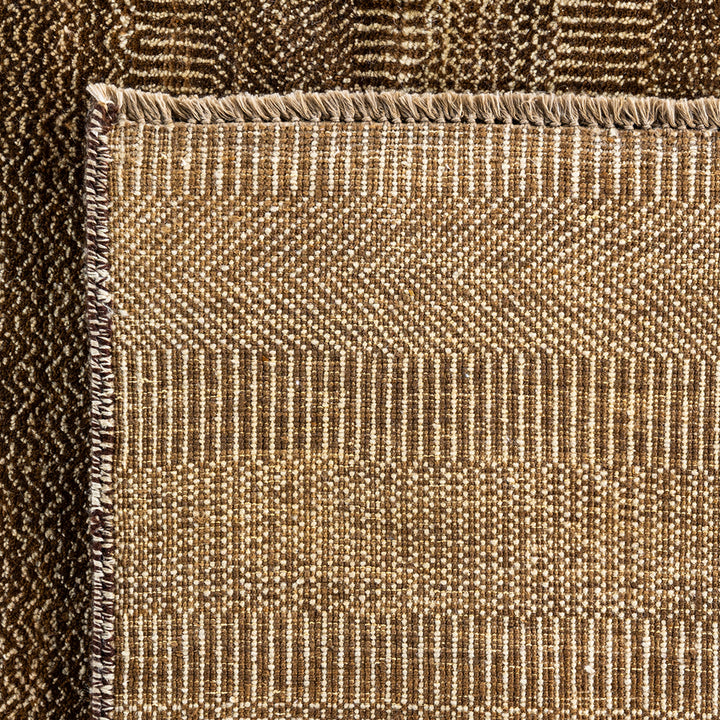 Brown Textured Wool Rug - 9'1" x 12'3"