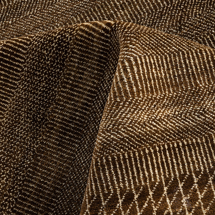 Brown Textured Wool Rug - 9'1" x 12'3"